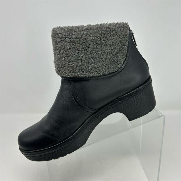 Clarks Women's Preslet Pierce Black Fur Clog Style Bootie Size 8 Casual Winter - Picture 4 of 12